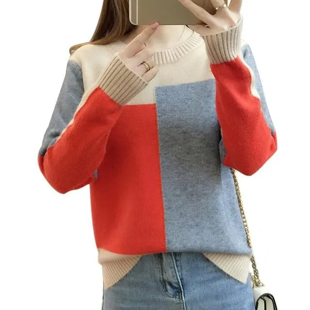 Autumn Winte Color Sweater Women Long Sleeve Jumper Sweater