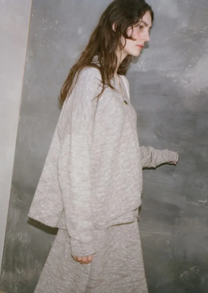 Baby Alpaca & Wool Base Crewneck — Marl