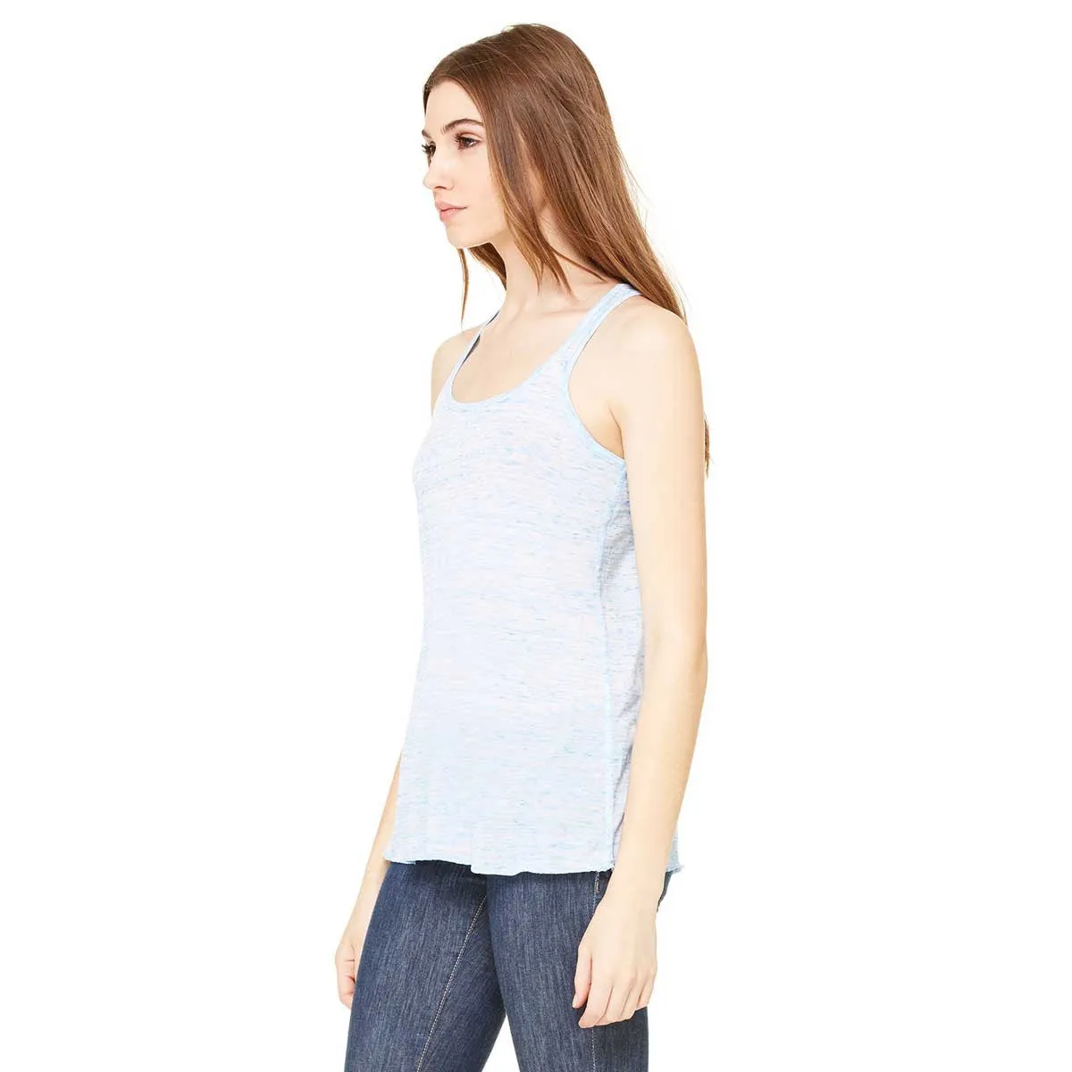 Bella   Canvas Women's Blue Marble Flowy Racerback Tank