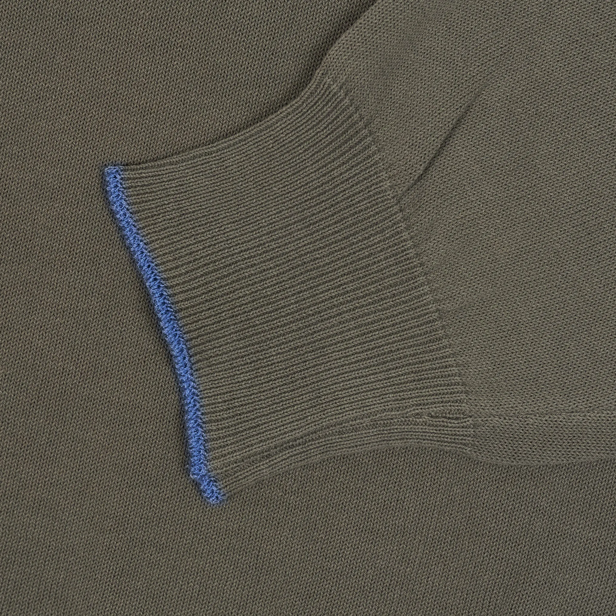 Gran Sasso Crew Neck Knitted Cotton Pullover With Elbow Reinforcement