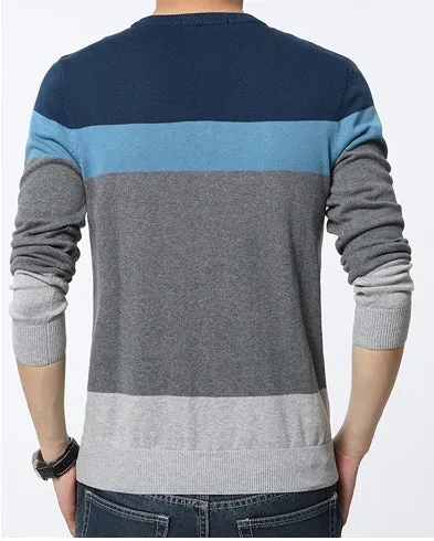 Men's Autumn Casual Striped Slim Fit Pullover