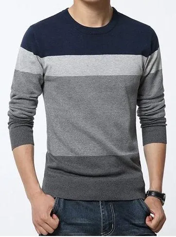 Men's Autumn Casual Striped Slim Fit Pullover