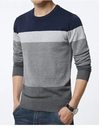 Men's Autumn Casual Striped Slim Fit Pullover