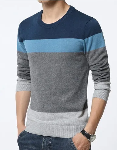 Men's Autumn Casual Striped Slim Fit Pullover