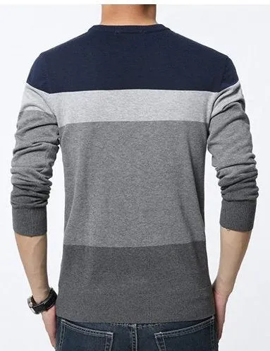 Men's Autumn Casual Striped Slim Fit Pullover