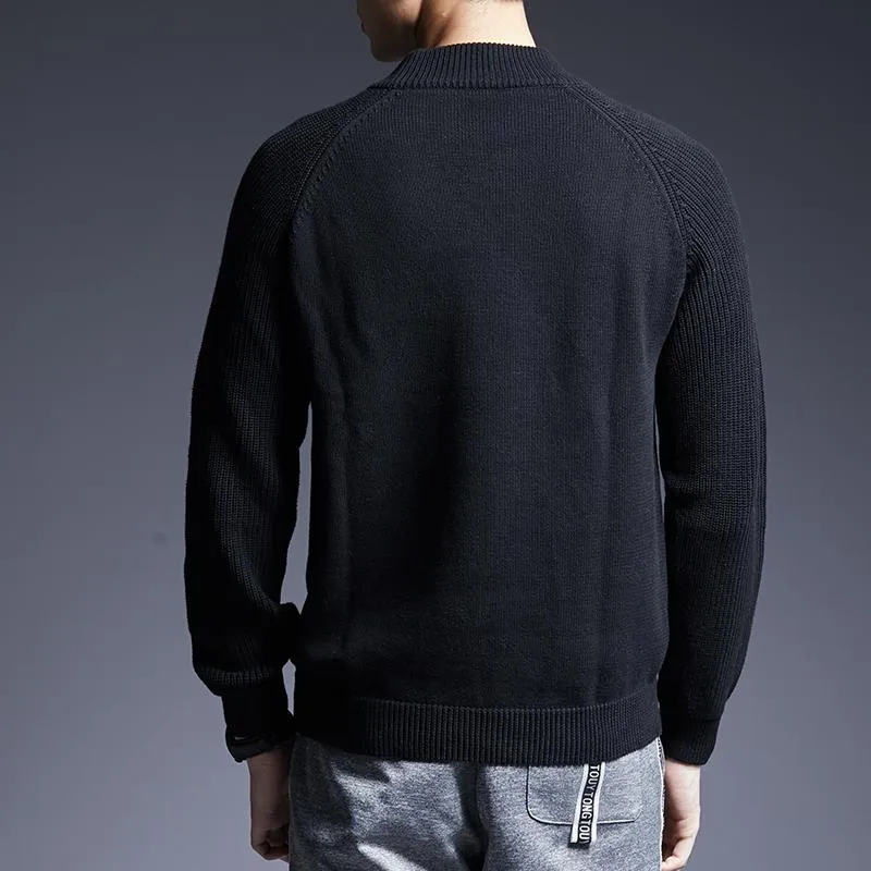 Men's Autumn Casual Sweater With High Neck Collar