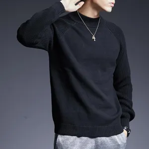 Men's Autumn Casual Sweater With High Neck Collar
