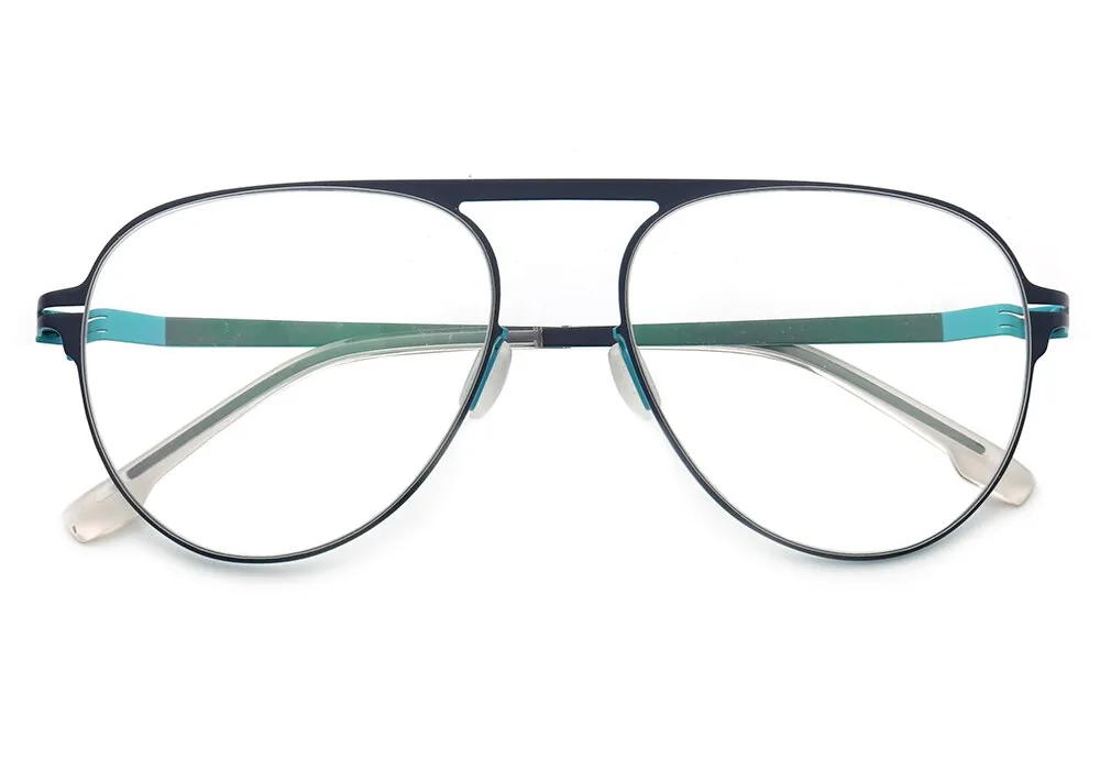 Muzz Women's Full Rim Square Silicone Alloy Frame Eyeglasses 7925