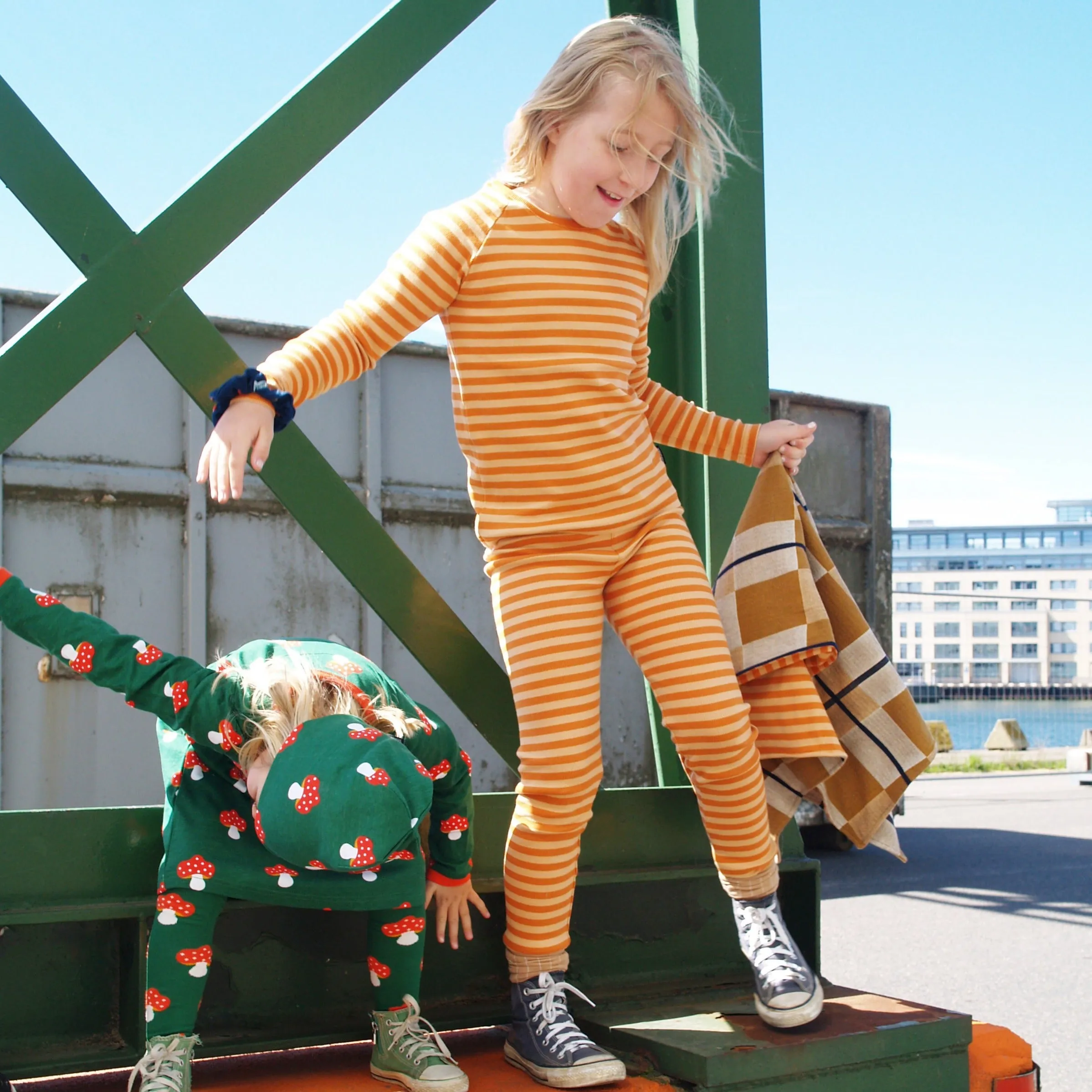 Pants- yellow & brown stripes