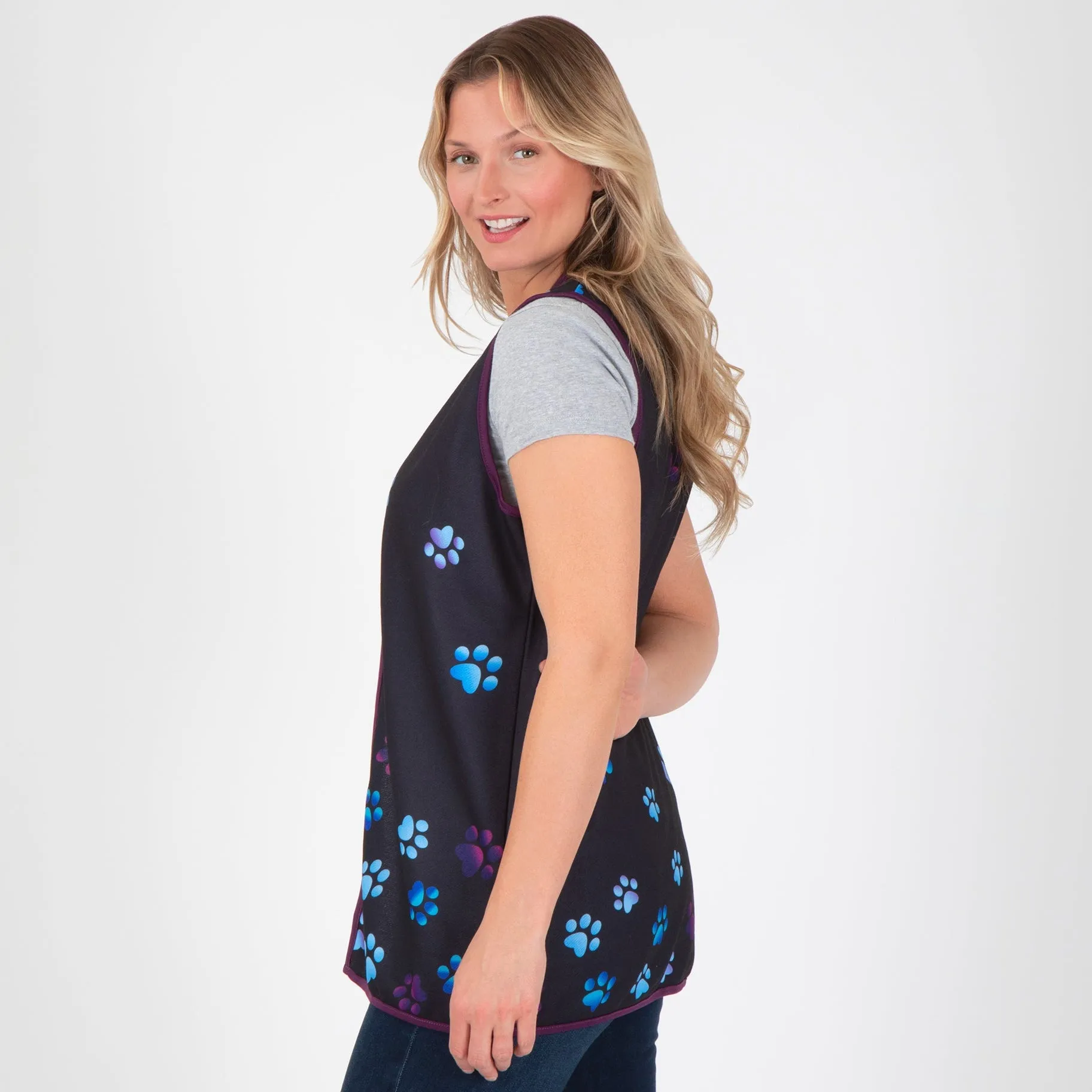 Paw Print Thick Knit Vest
