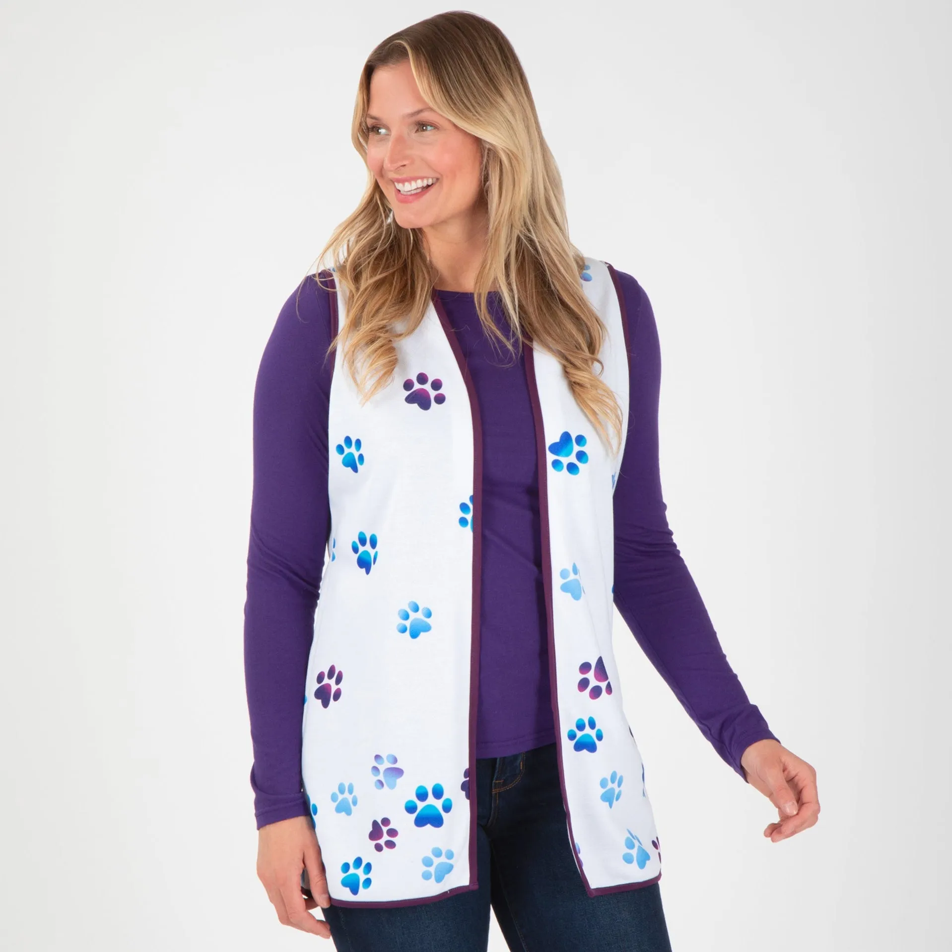 Paw Print Thick Knit Vest