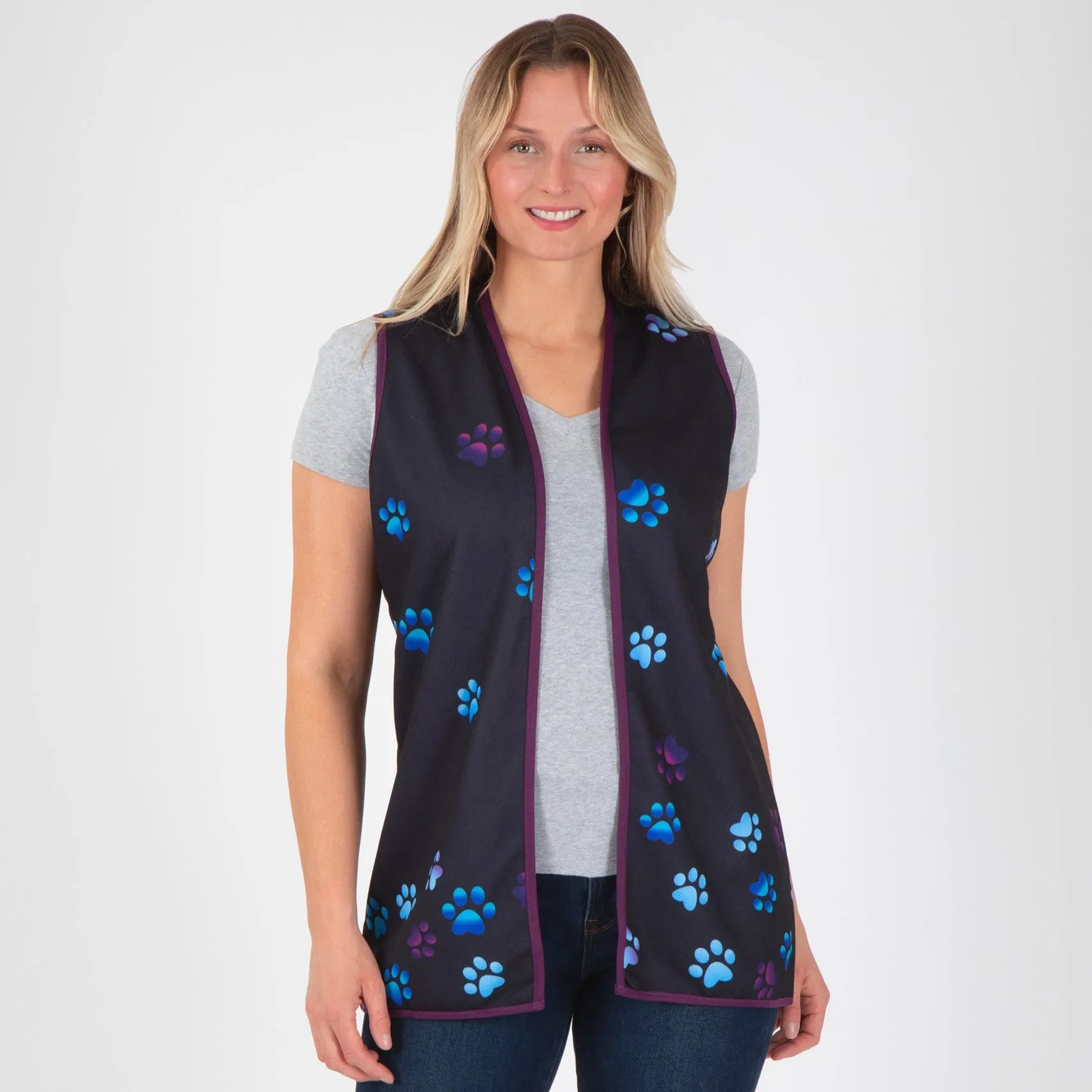 Paw Print Thick Knit Vest