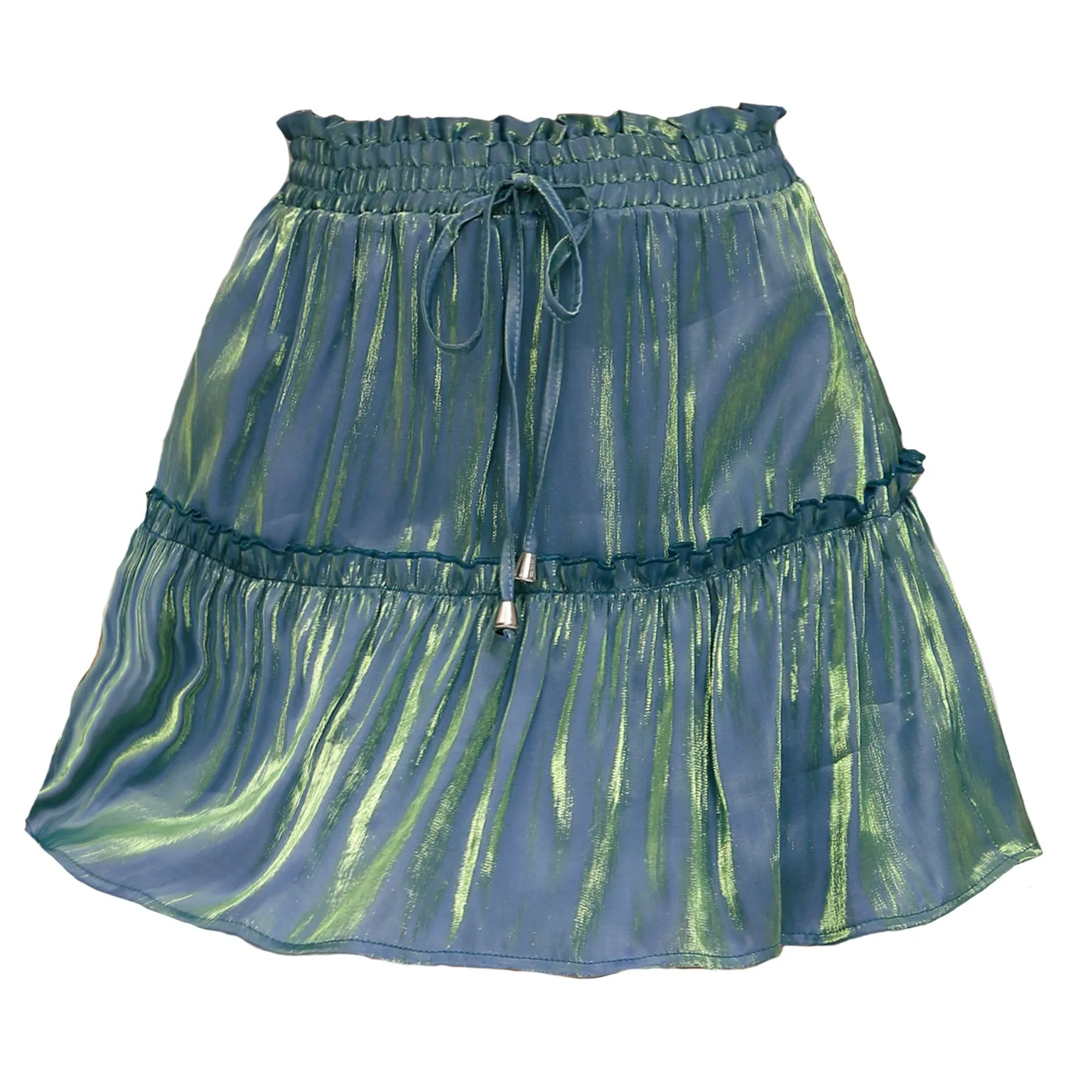Popular Women Trendy High Waist Elastic Solid Colored A-Line skirt