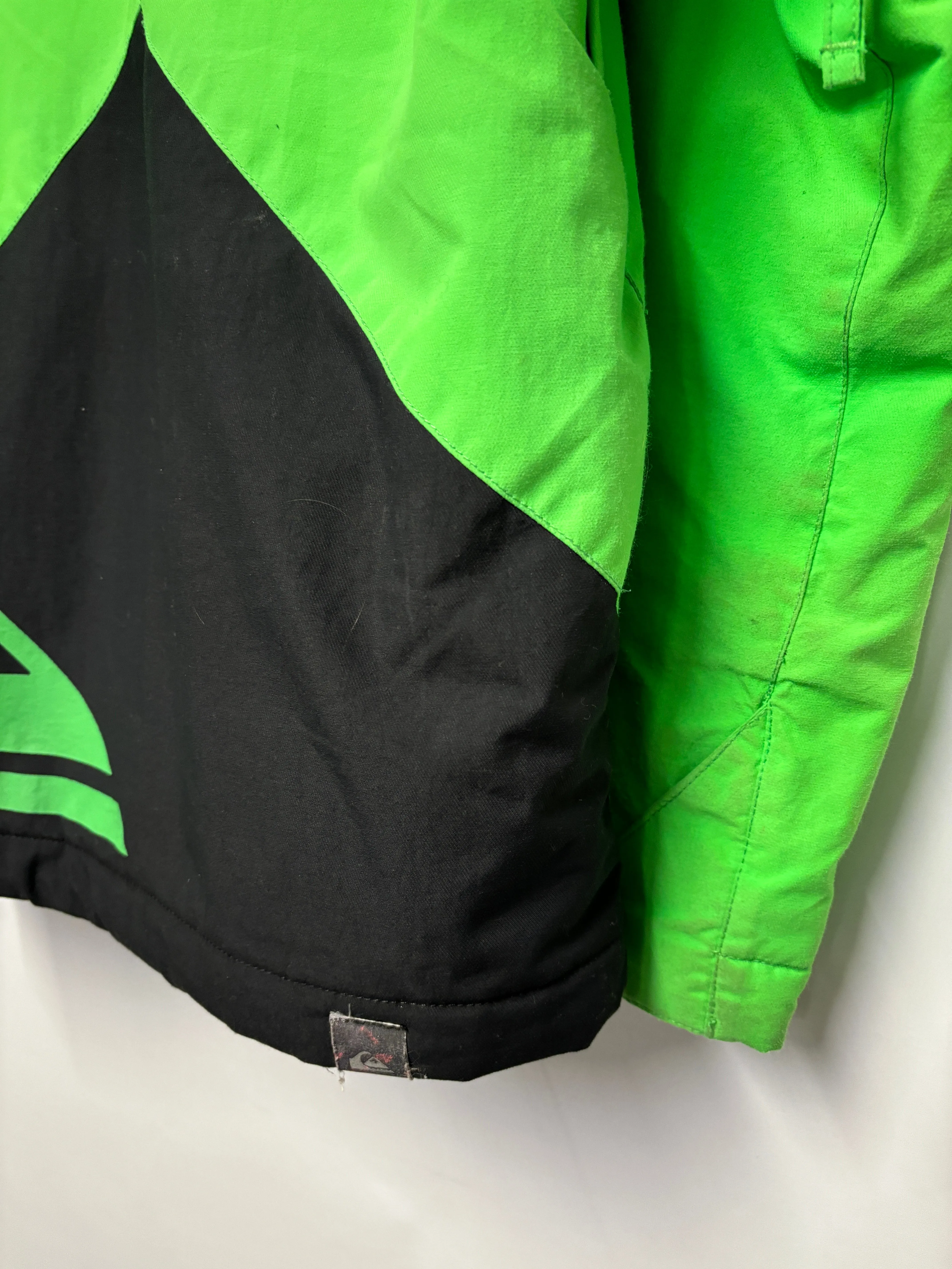 Quicksilver Green, Black and Orange Ski Jacket 12/ Large