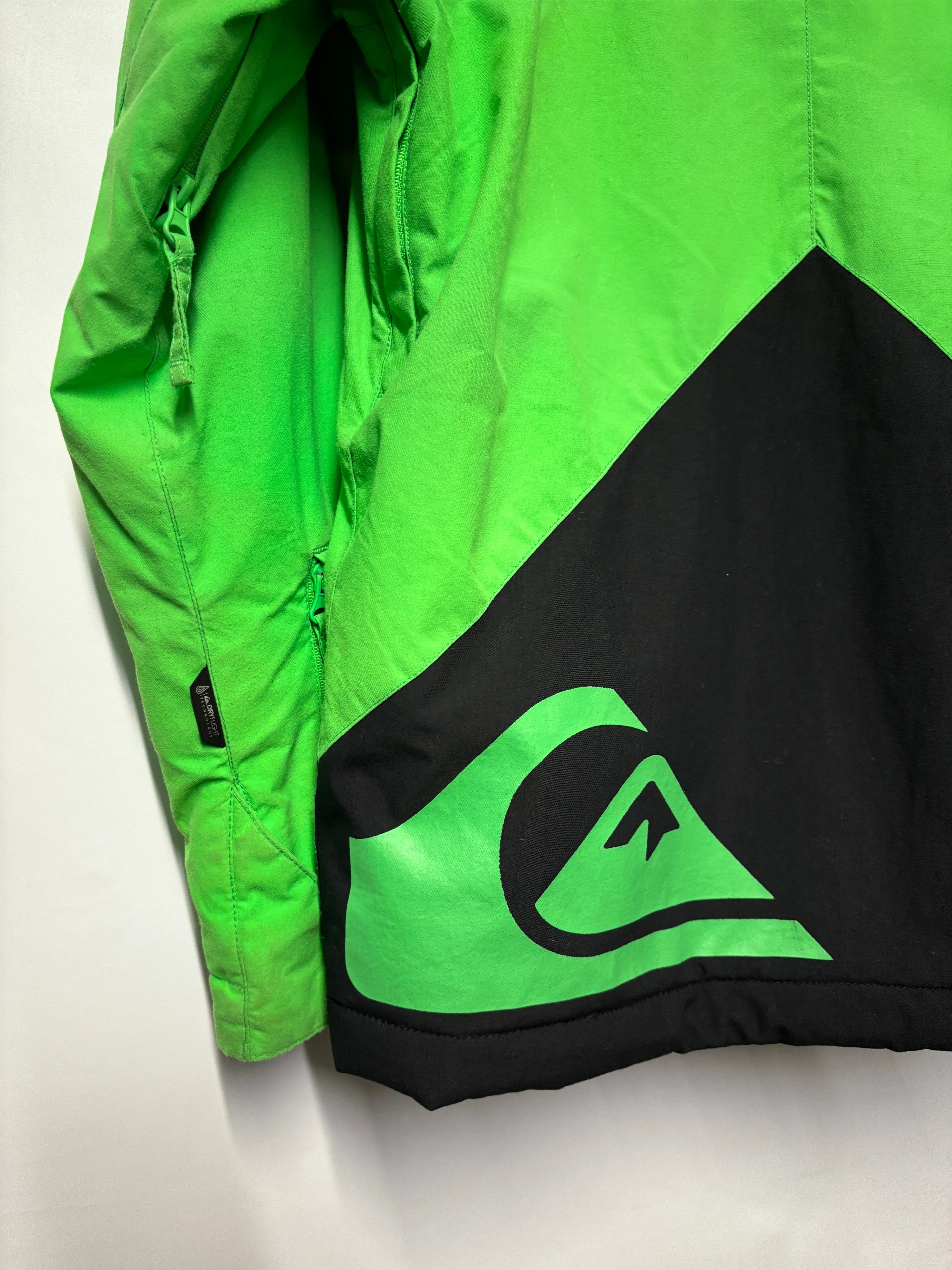 Quicksilver Green, Black and Orange Ski Jacket 12/ Large