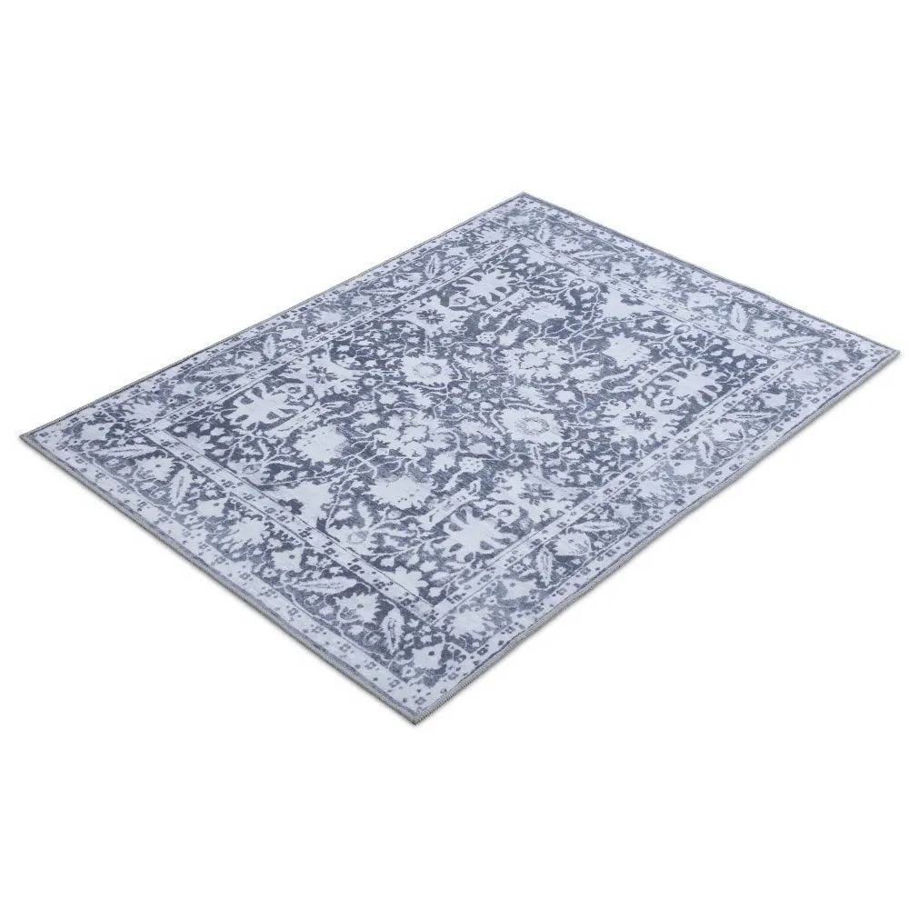 Soft Blue Short Pile Floor Rug 200x290cm Rectangular Flooring Mat Carpet