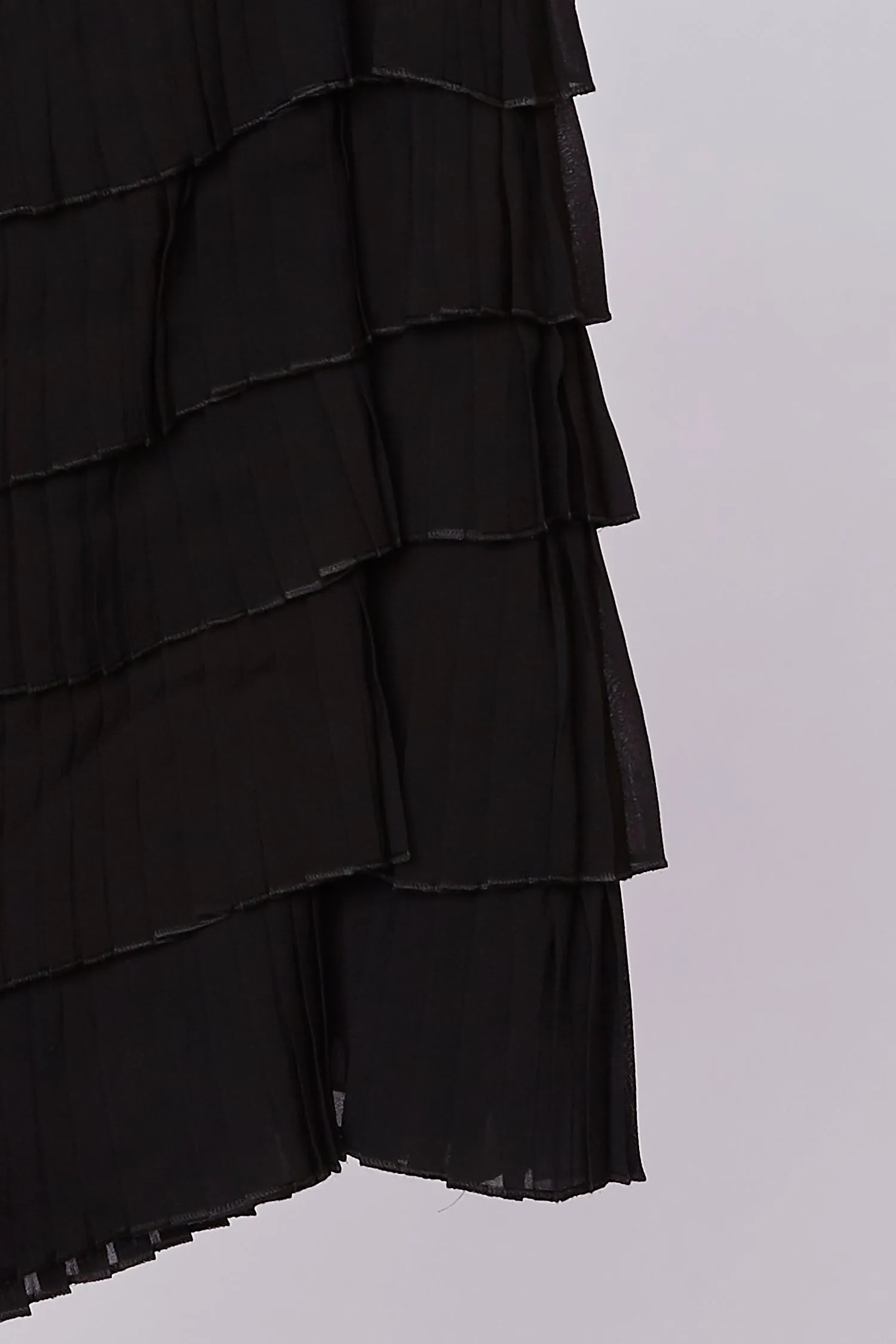 TEDDY PLEATED CHIFFON TIERED MINI SKIRT
